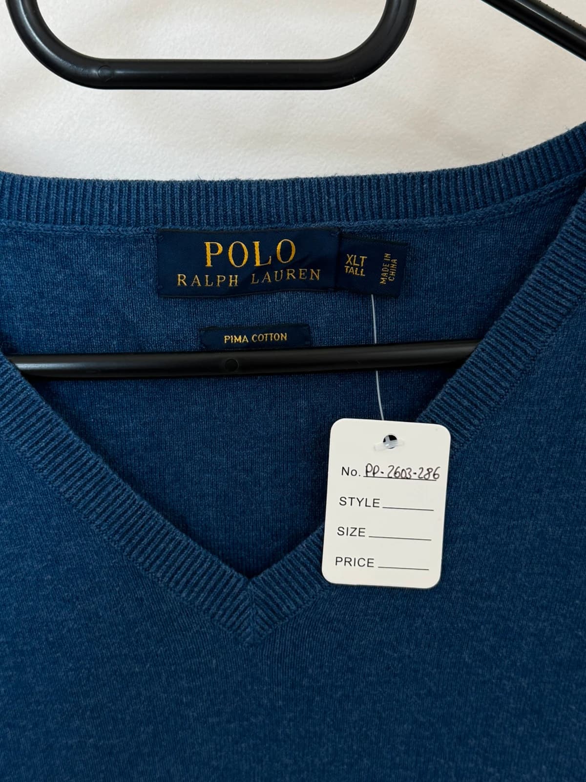 Mouwloze trui Ralph Lauren pima katoen petrolblauw maat XLT - PP2603286 - Foto 4/8