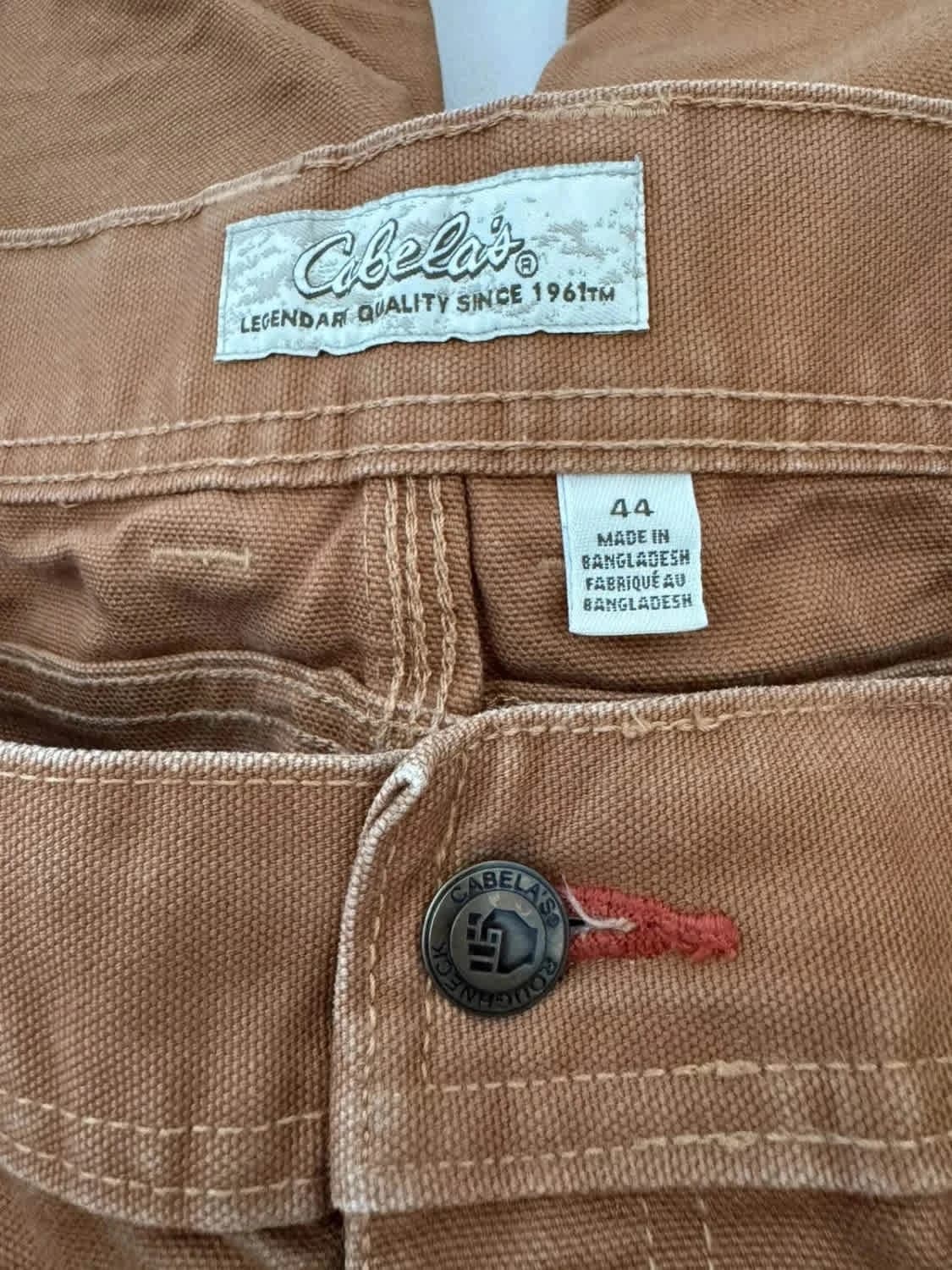 Seluar pendek kargo Cabela's coklat unta pakaian kerja saiz W44 - Foto 3/8