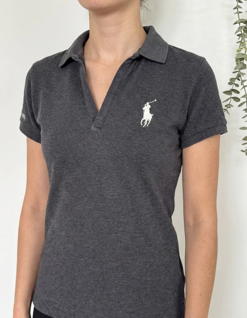 Polo piqué Ralph Lauren gris anthracite chiné taille S/M - FP260226 - Photo 1/8