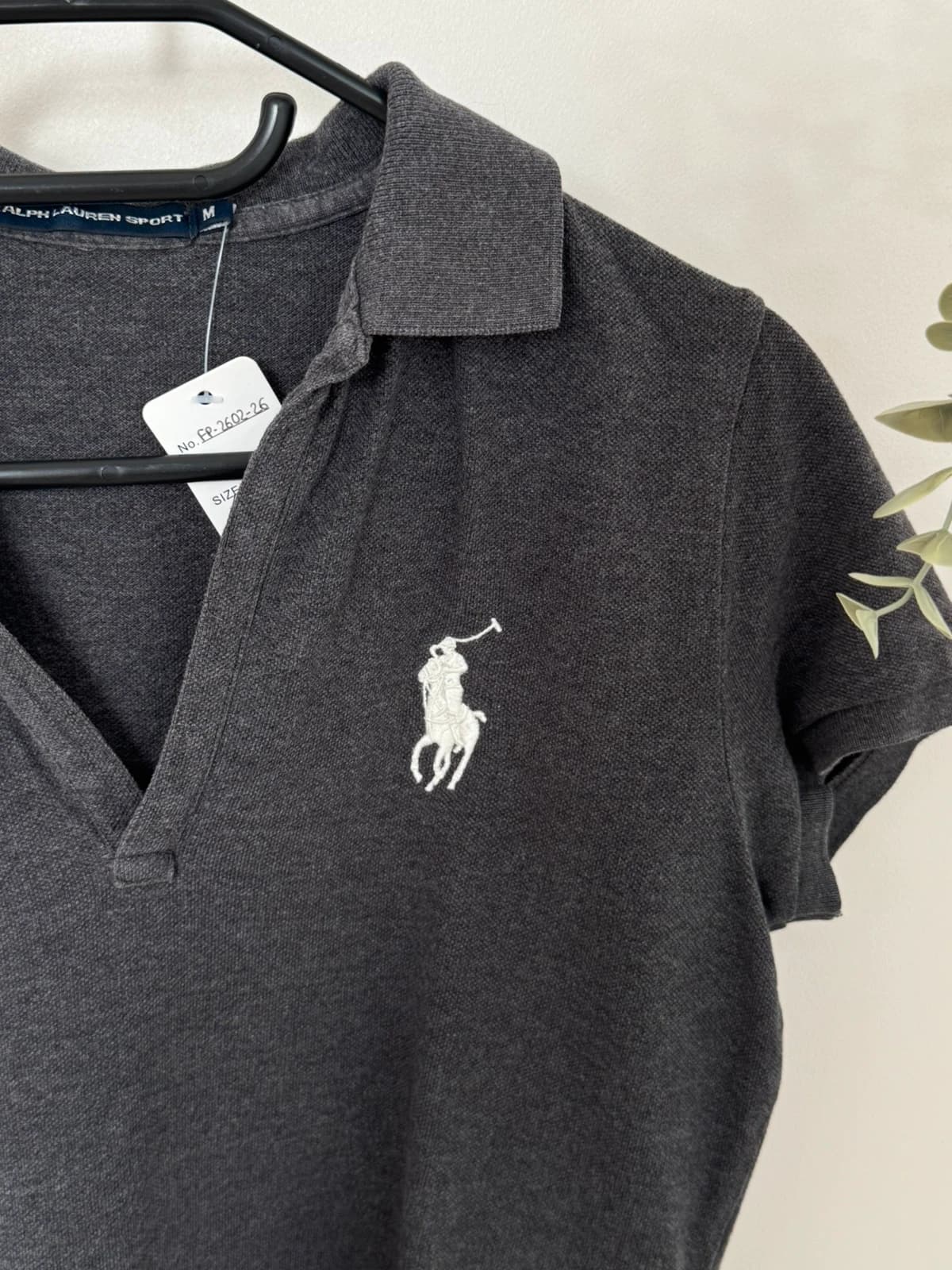 Polo piqué Ralph Lauren gris anthracite chiné taille S/M - FP260226 - Photo 3/8