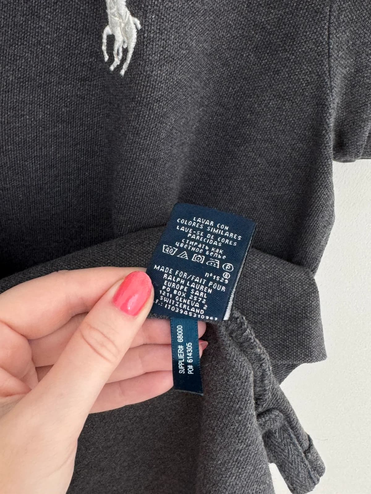 Polo piqué Ralph Lauren gris anthracite chiné taille S/M - FP260226 - Photo 6/8