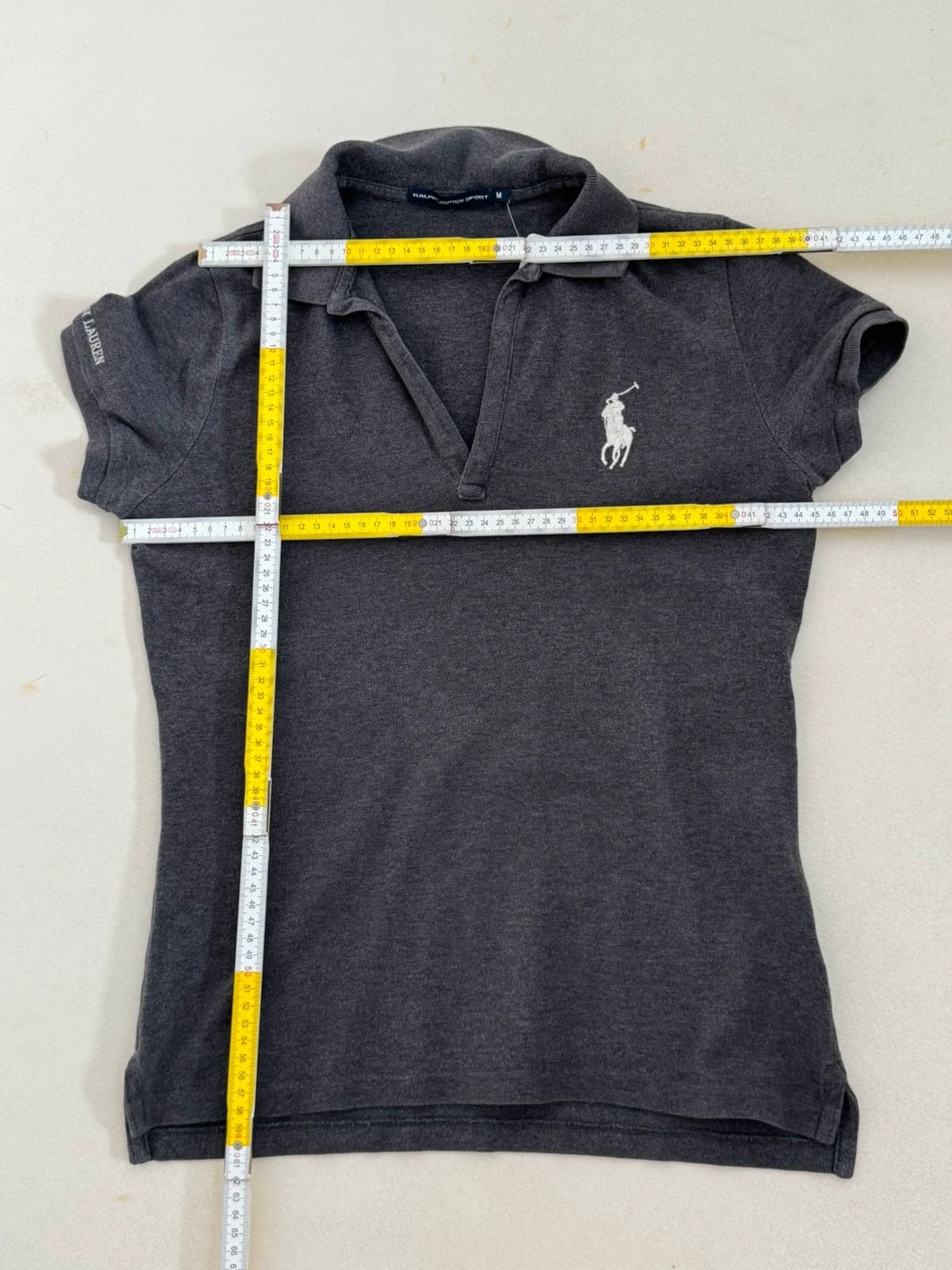 Polo piqué Ralph Lauren gris anthracite chiné taille S/M - FP260226 - Photo 8/8