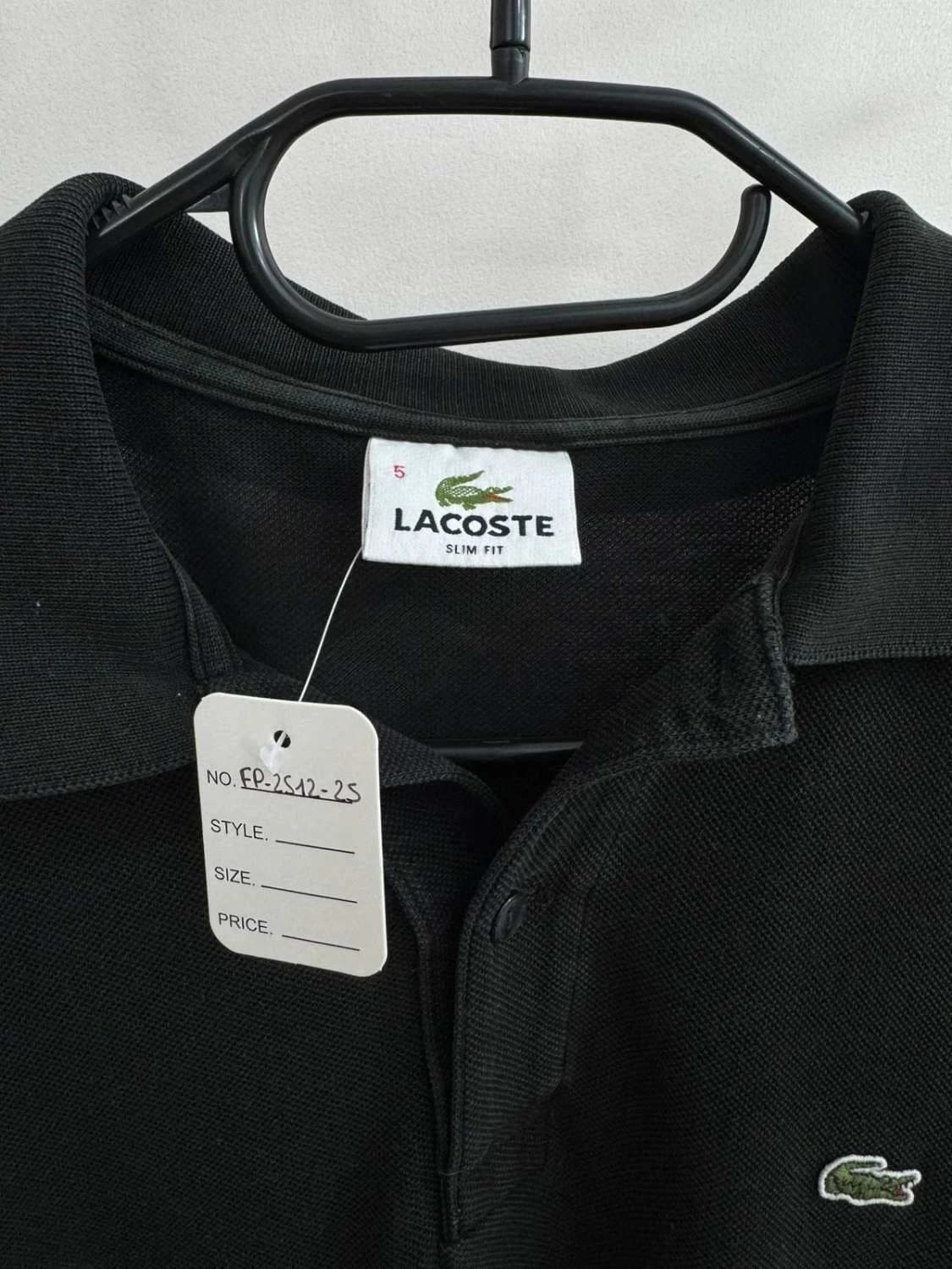 Polo s dlouhým rukávem z bavlny Lacoste černé, slim fit, velikost 5/L - FP251225 – fotka 5/9