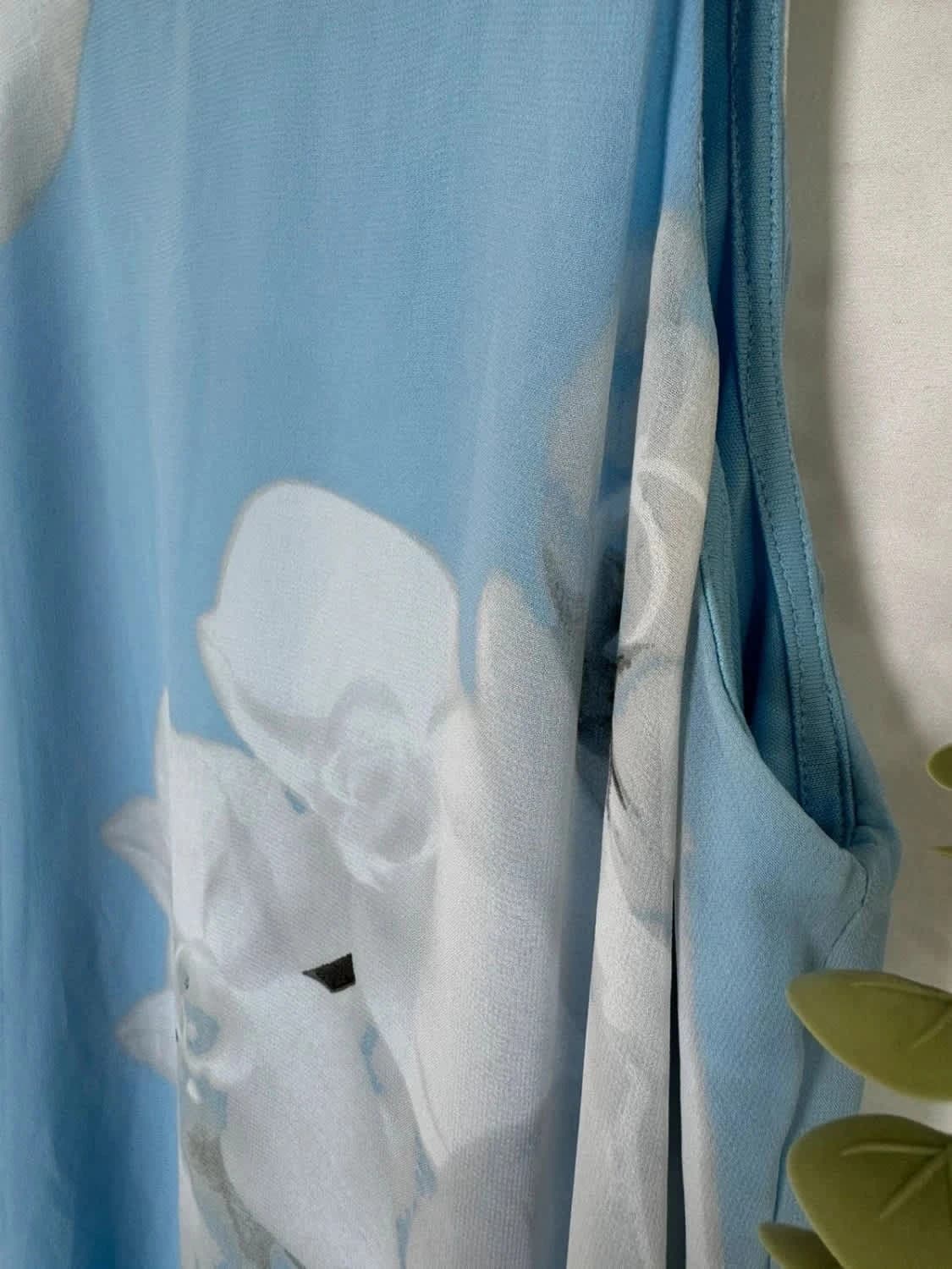 Calvin Klein Kleid blau mit weißen Blumen Größe S - Foto 5/9