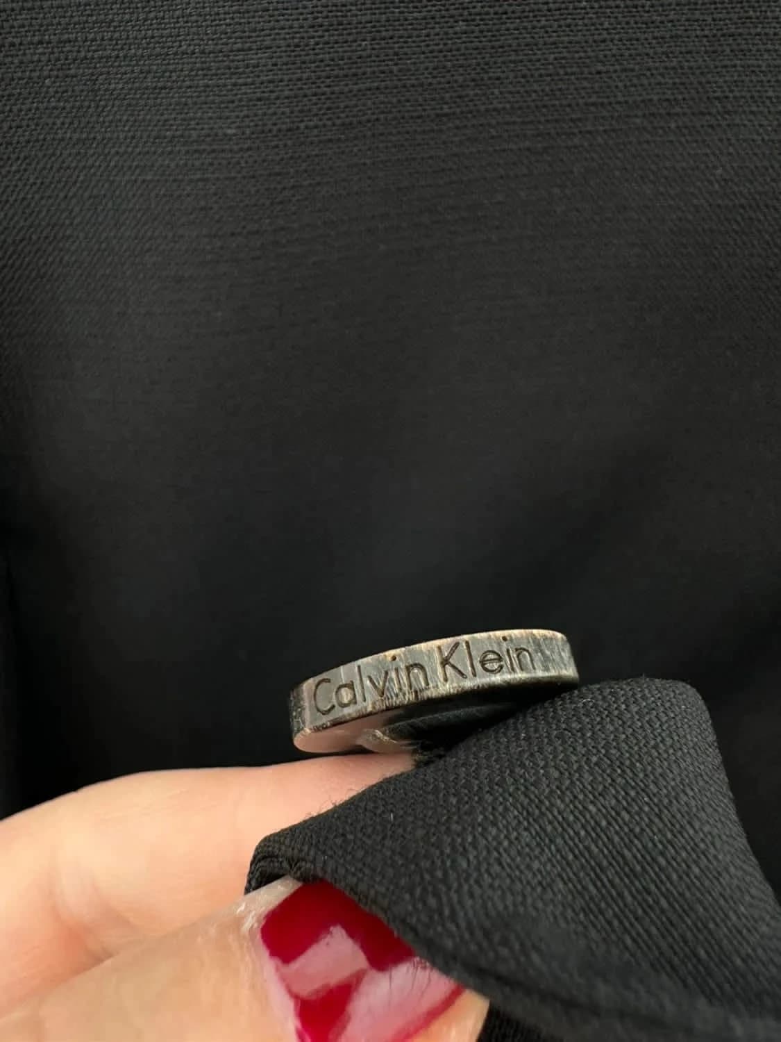 Černé blazerové sako Calvin Klein, 100% vlna, střih fitted, velikost 54 – fotka 5/8