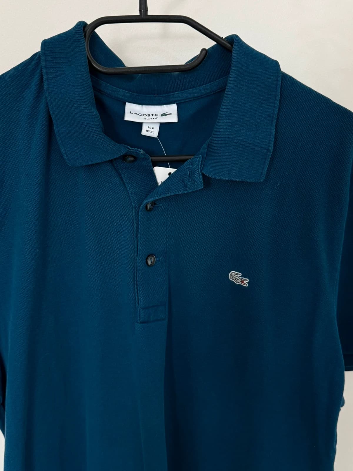 Polo piqué slim fit Lacoste azul petróleo tamanho 6/XL - FP260235 - Foto 3/7