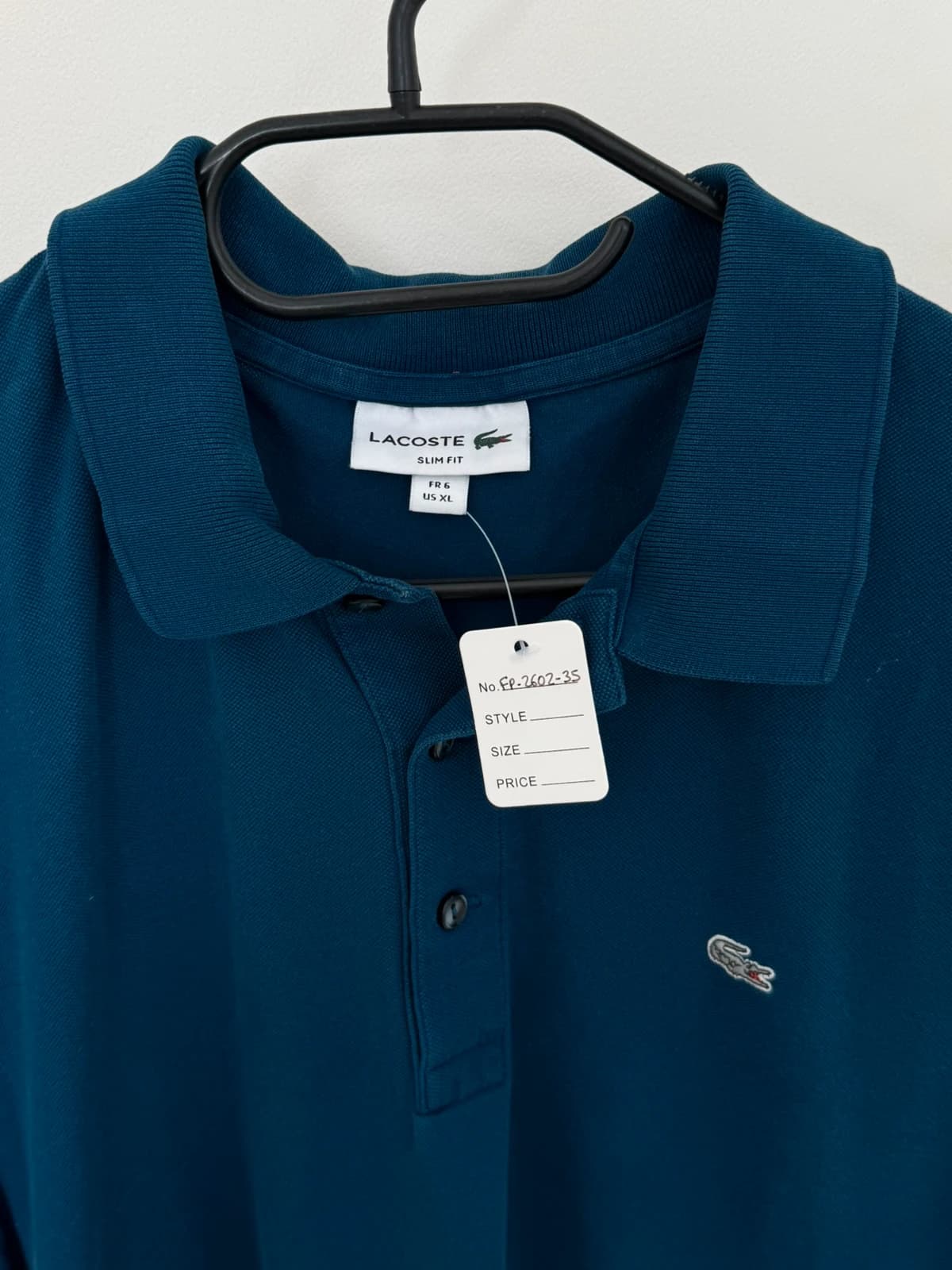 Polo piqué slim fit Lacoste azul petróleo tamanho 6/XL - FP260235 - Foto 4/7