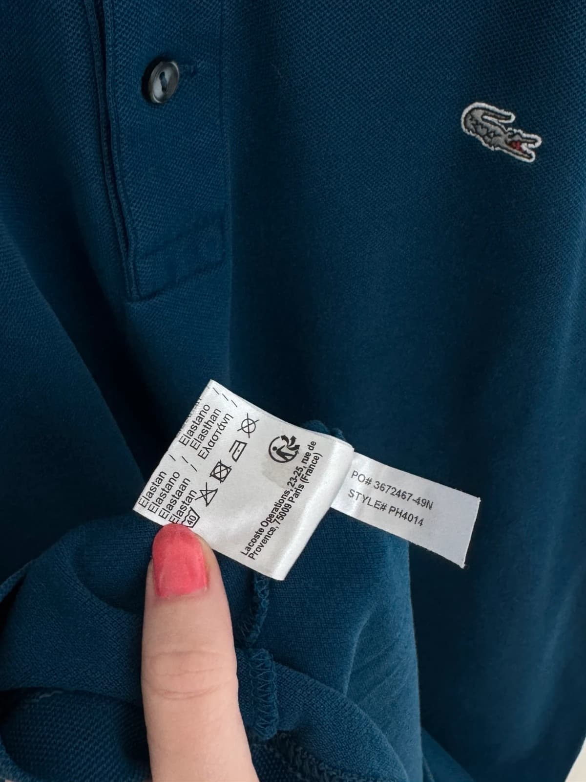 Polo piqué slim fit Lacoste azul petróleo tamanho 6/XL - FP260235 - Foto 6/7