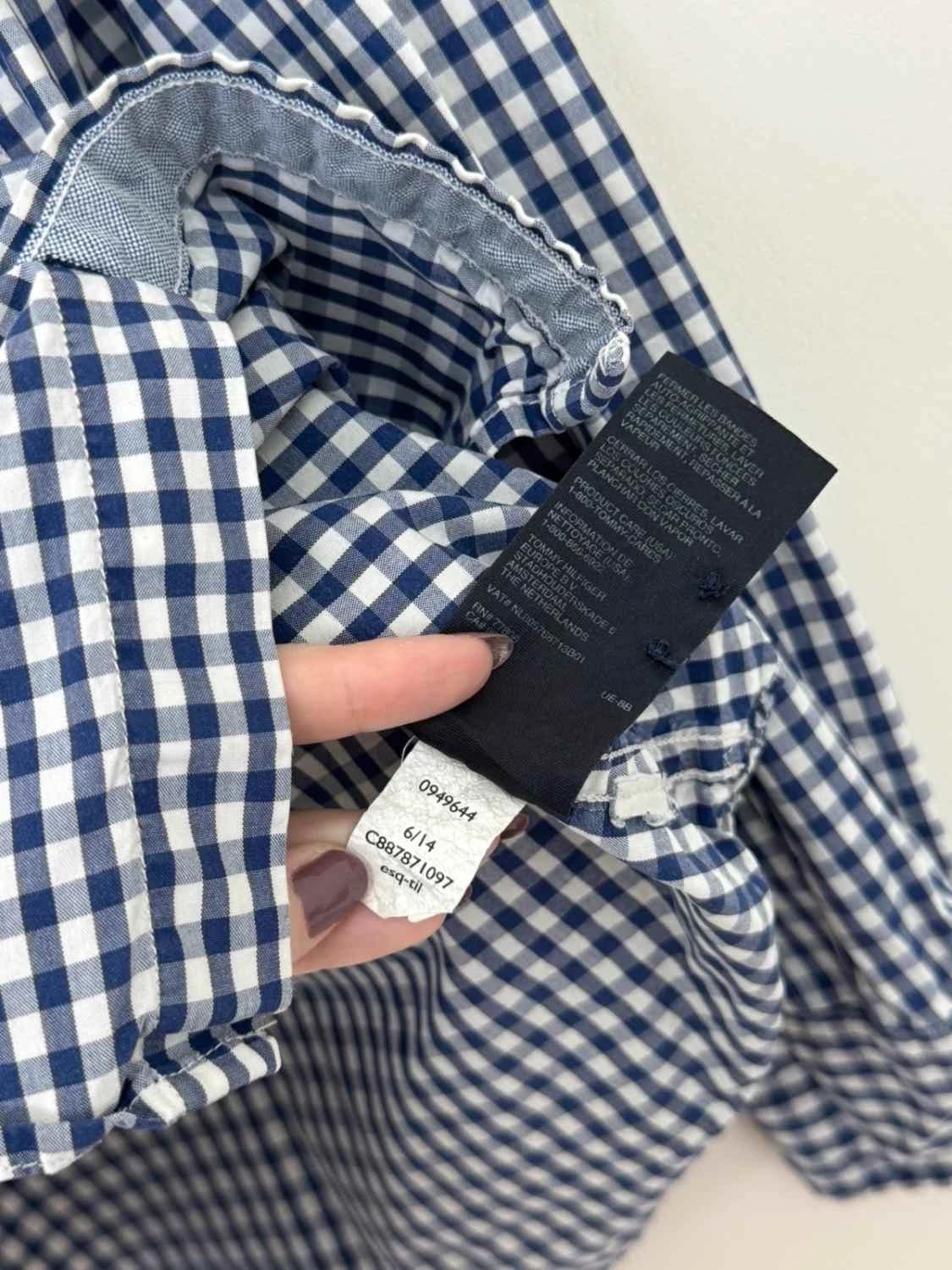 Chemise vichy Tommy Hilfiger bleu marine taille M - FP260156 - Photo 6/8