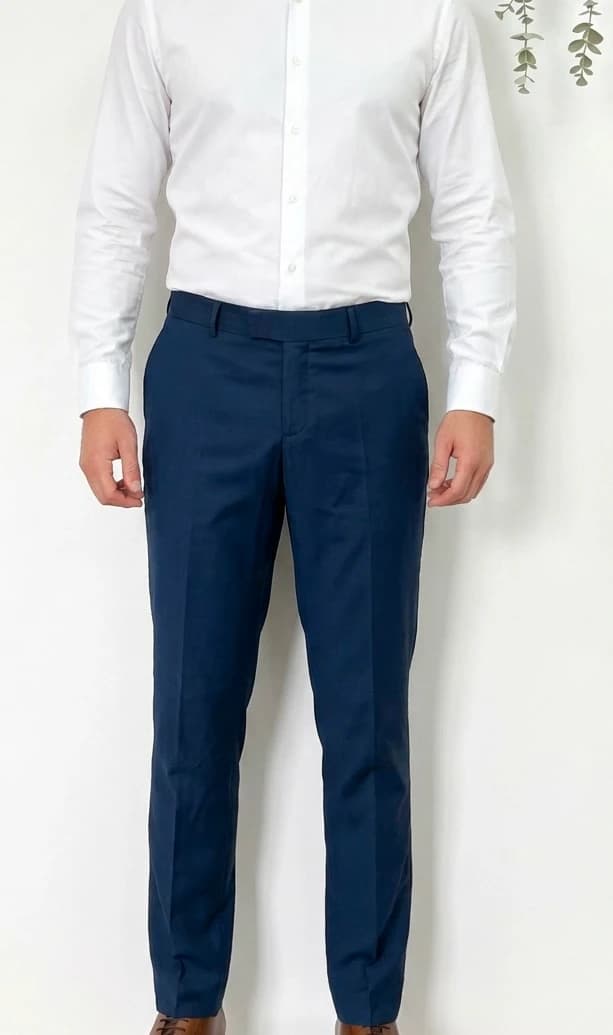 Pantalon tailleur The Kooples bleu marine fitted en laine taille 48/L - Photo 1/9