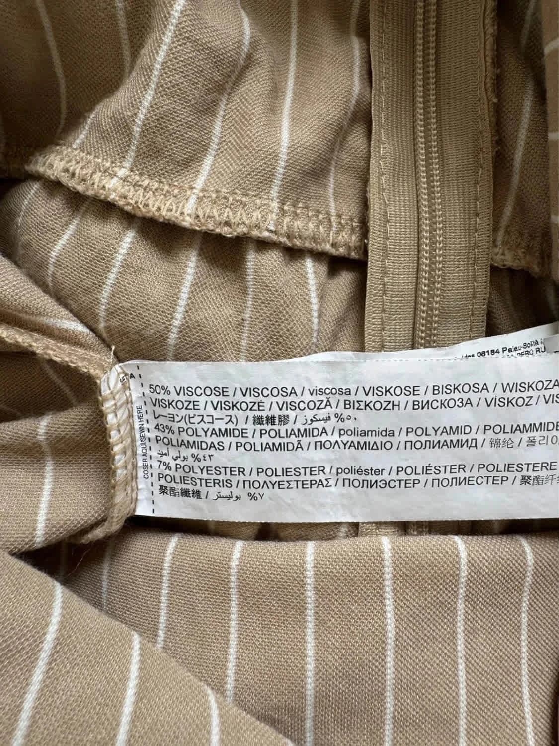 Jumpsuit Mango beige met witte strepen, maat M - Foto 6/6