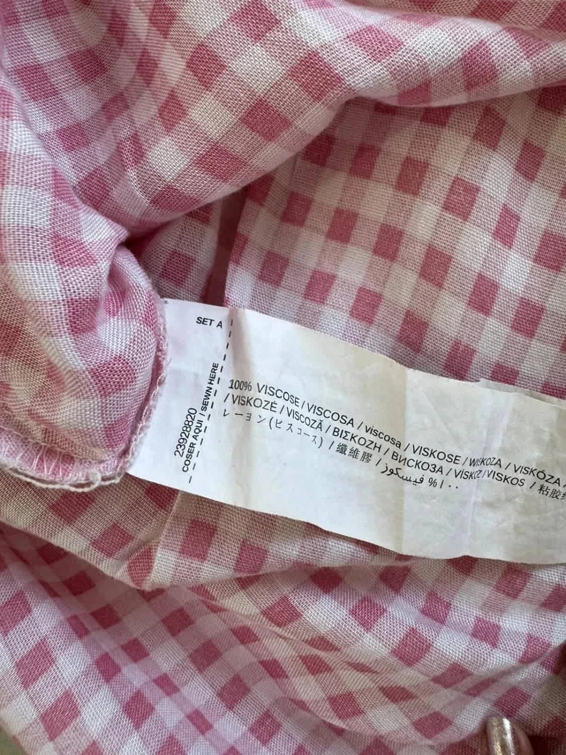 Chemisier à carreaux manches courtes Mango rose vichy taille S - Photo 6/6