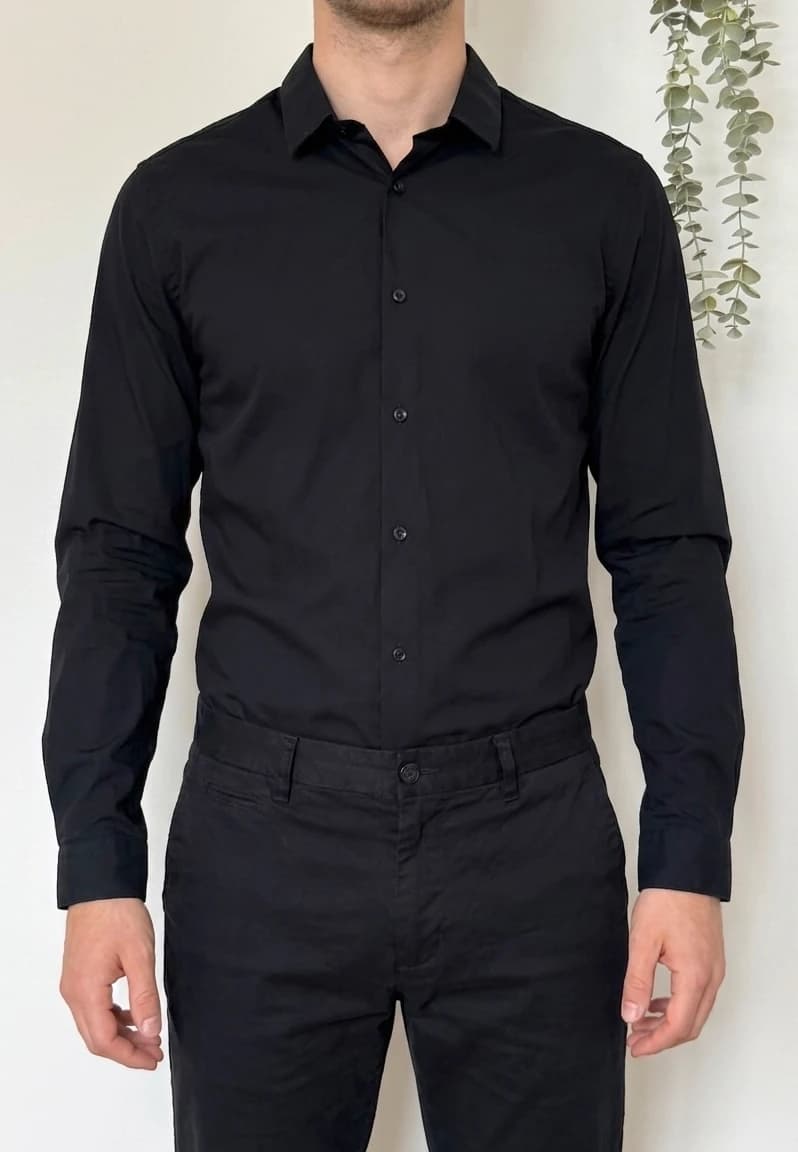 Chemise fitted The Kooples noire stretch taille S slim homme - FP260331 - Photo 1/9