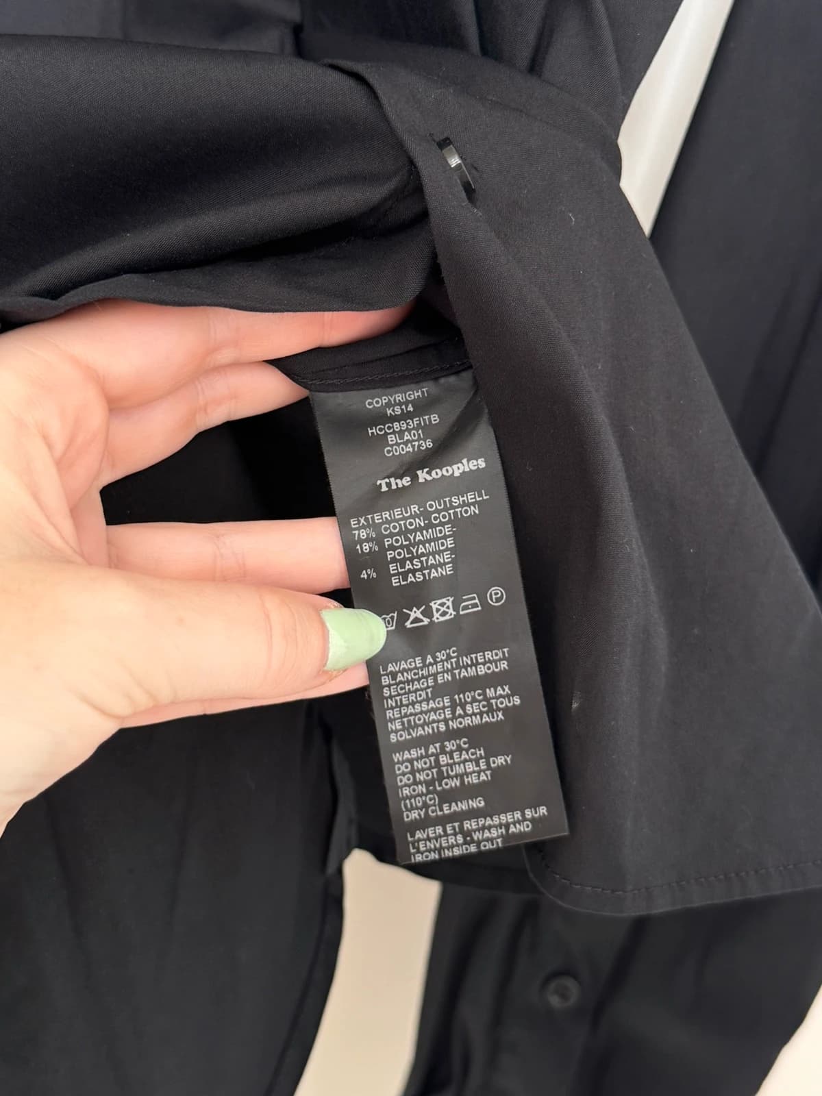 Chemise fitted The Kooples noire stretch taille S slim homme - FP260331 - Photo 4/9