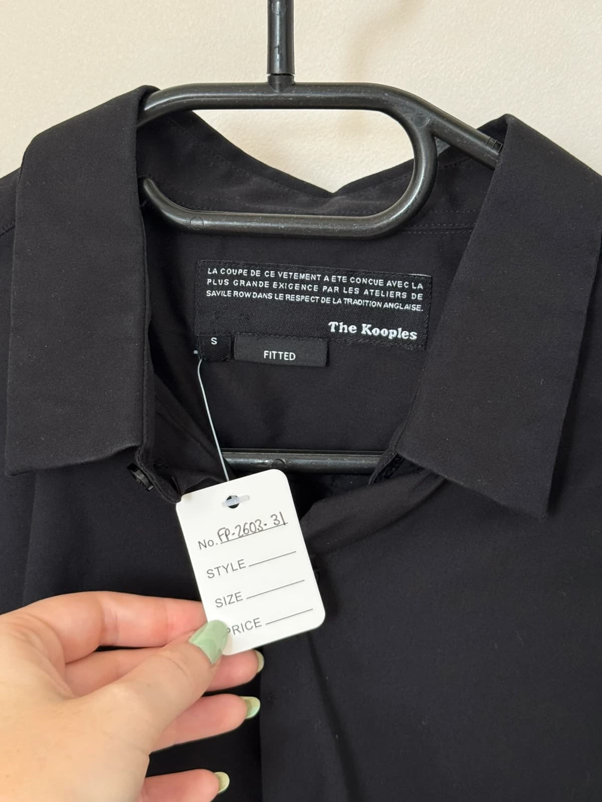 Chemise fitted The Kooples noire stretch taille S slim homme - FP260331 - Photo 6/9