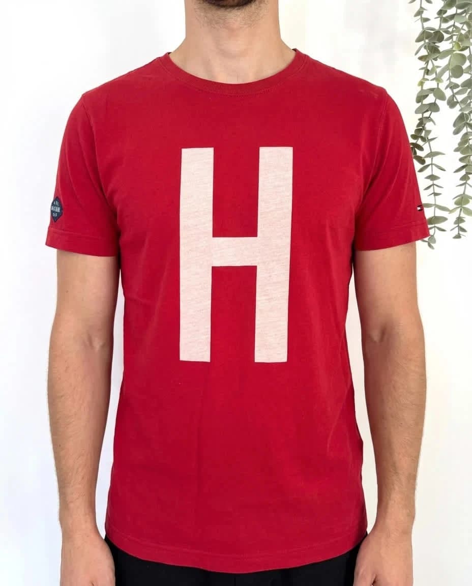T-shirt coton Tommy Hilfiger rouge logo H taille S - FP2512187 - Photo 1/6