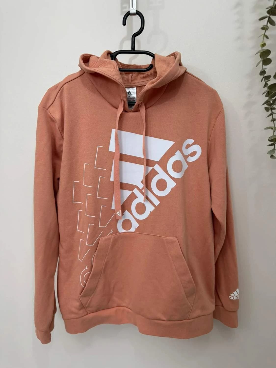Sweat à capuche hoodie adidas rose pêche saumon logo blanc taille S - FP251295 - Photo 2/7