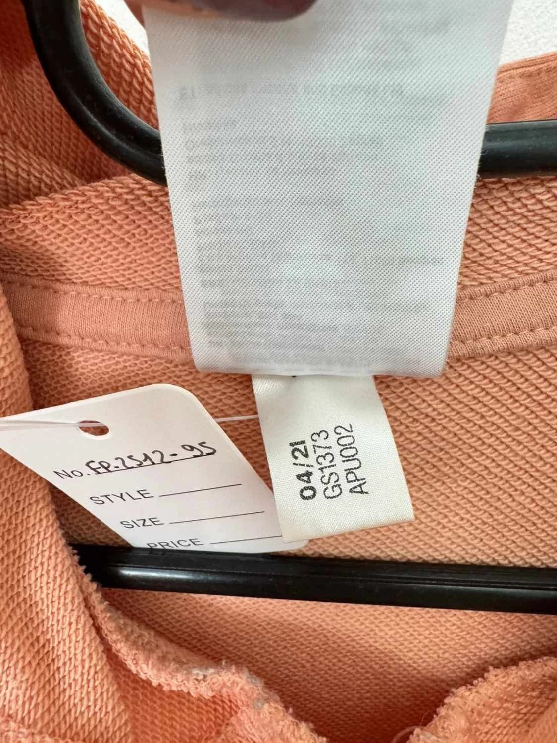 Sweat à capuche hoodie adidas rose pêche saumon logo blanc taille S - FP251295 - Photo 6/7