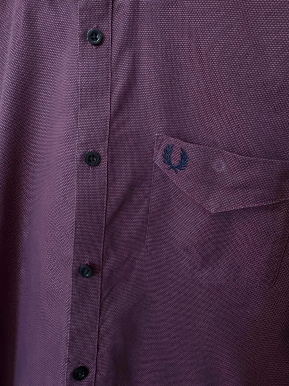 Chemise Fred Perry Homme bordeaux motif texturé 100% coton taille M - Photo 4/9