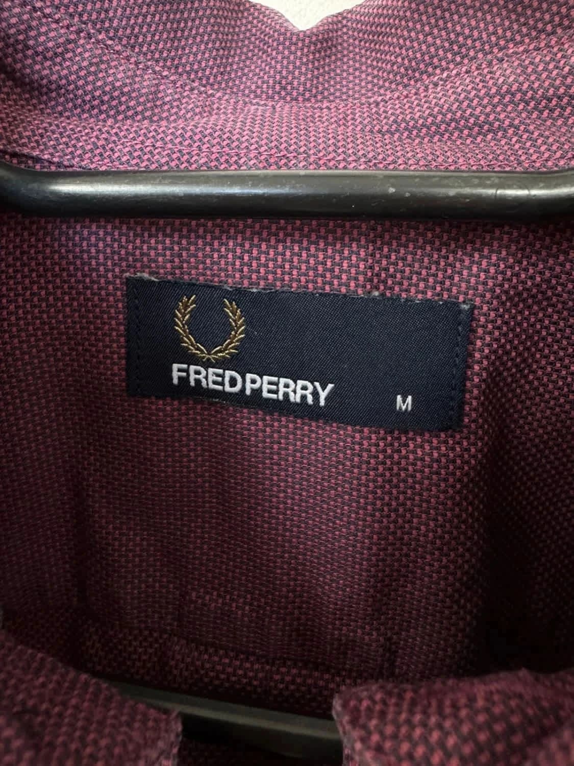 Chemise Fred Perry Homme bordeaux motif texturé 100% coton taille M - Photo 3/9