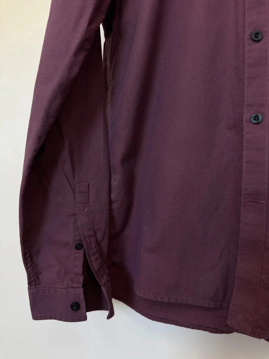 Chemise Fred Perry Homme bordeaux motif texturé 100% coton taille M - Photo 6/9