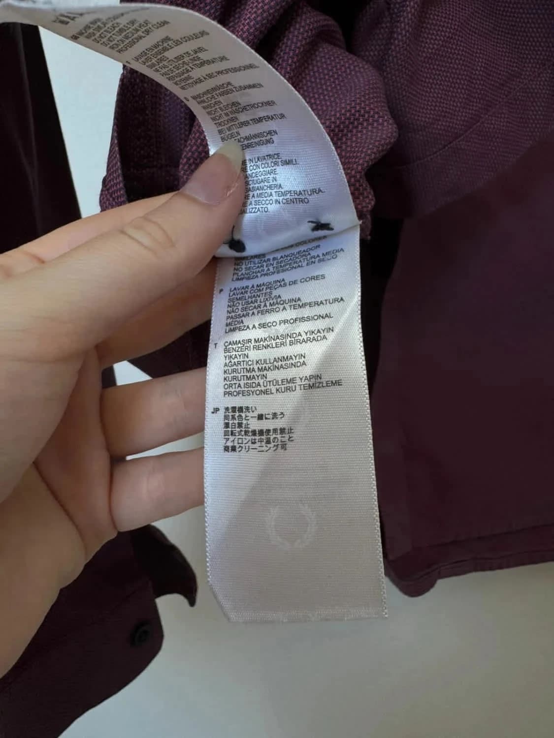 Chemise Fred Perry Homme bordeaux motif texturé 100% coton taille M - Photo 8/9