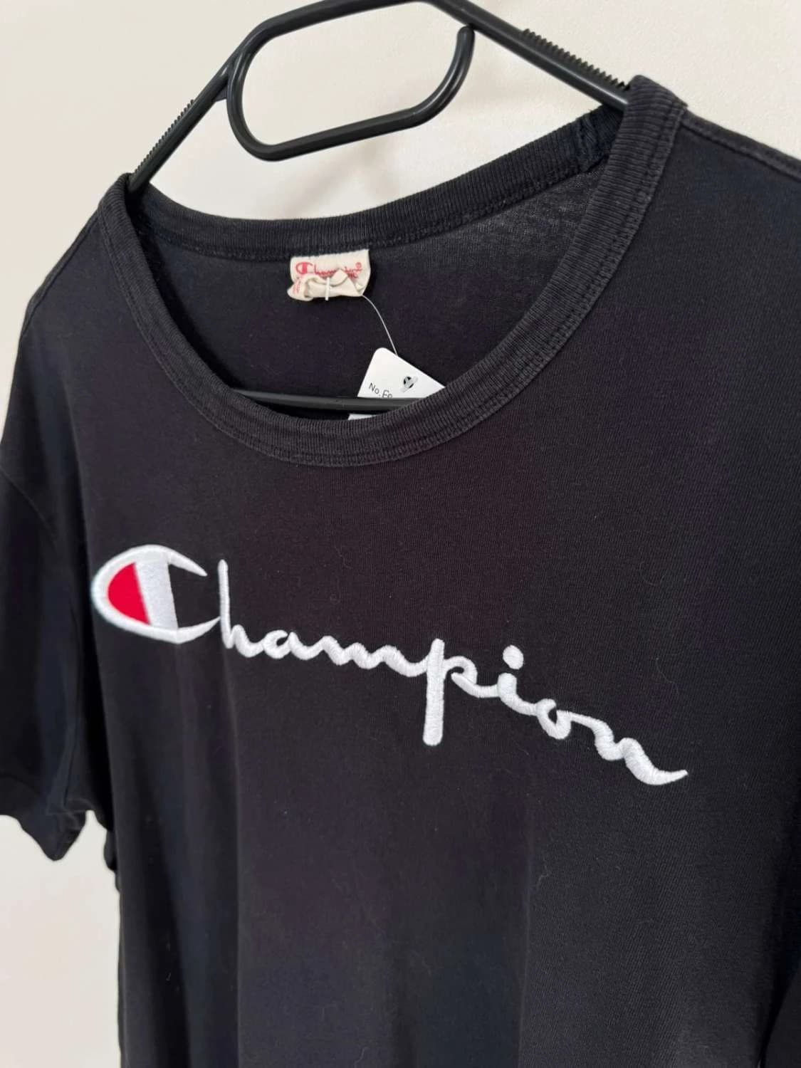 T-shirt coton Champion noir logo brodé taille M - FP2512160 - Photo 3/6