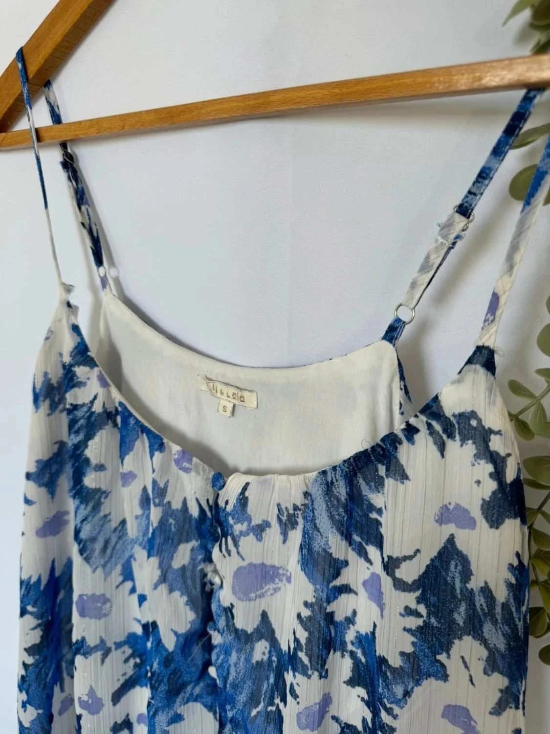 Robe longue bleue à fleurs blanches Lili & Lala taille S - Photo 3/8