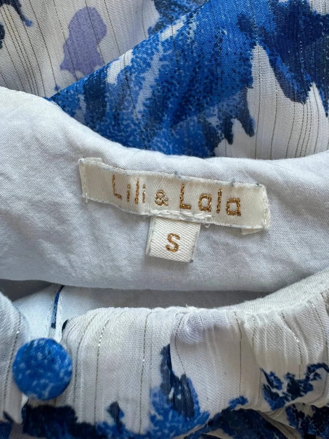Robe longue bleue à fleurs blanches Lili & Lala taille S - Photo 6/8