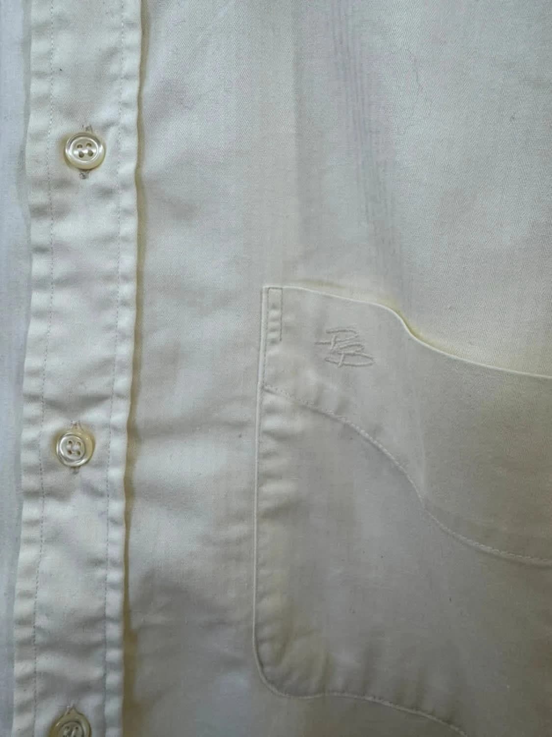 Chemise jaune pastel Pierre Balmain logo brodé taille XL - Photo 4/7
