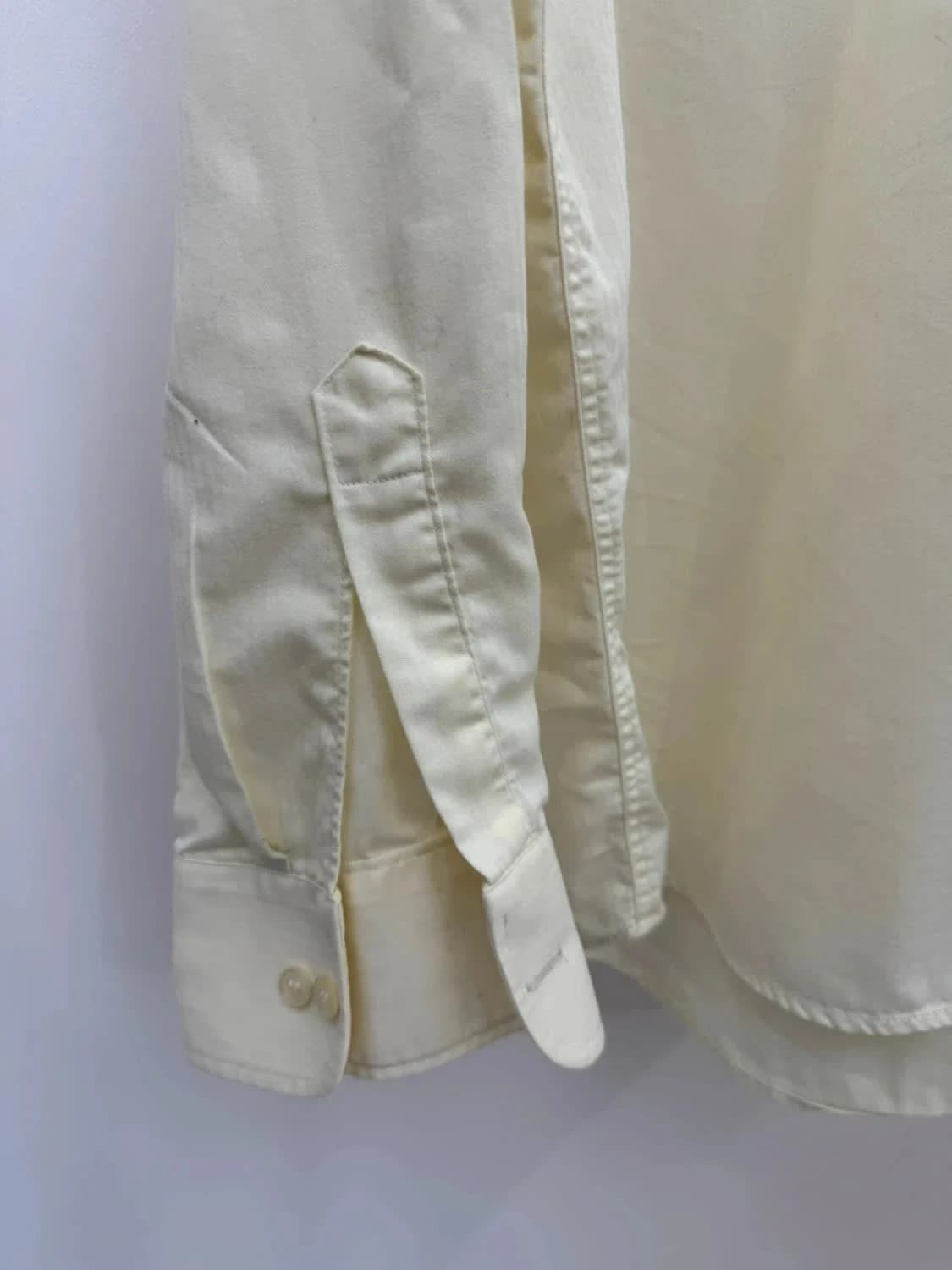 Chemise jaune pastel Pierre Balmain logo brodé taille XL - Photo 7/7