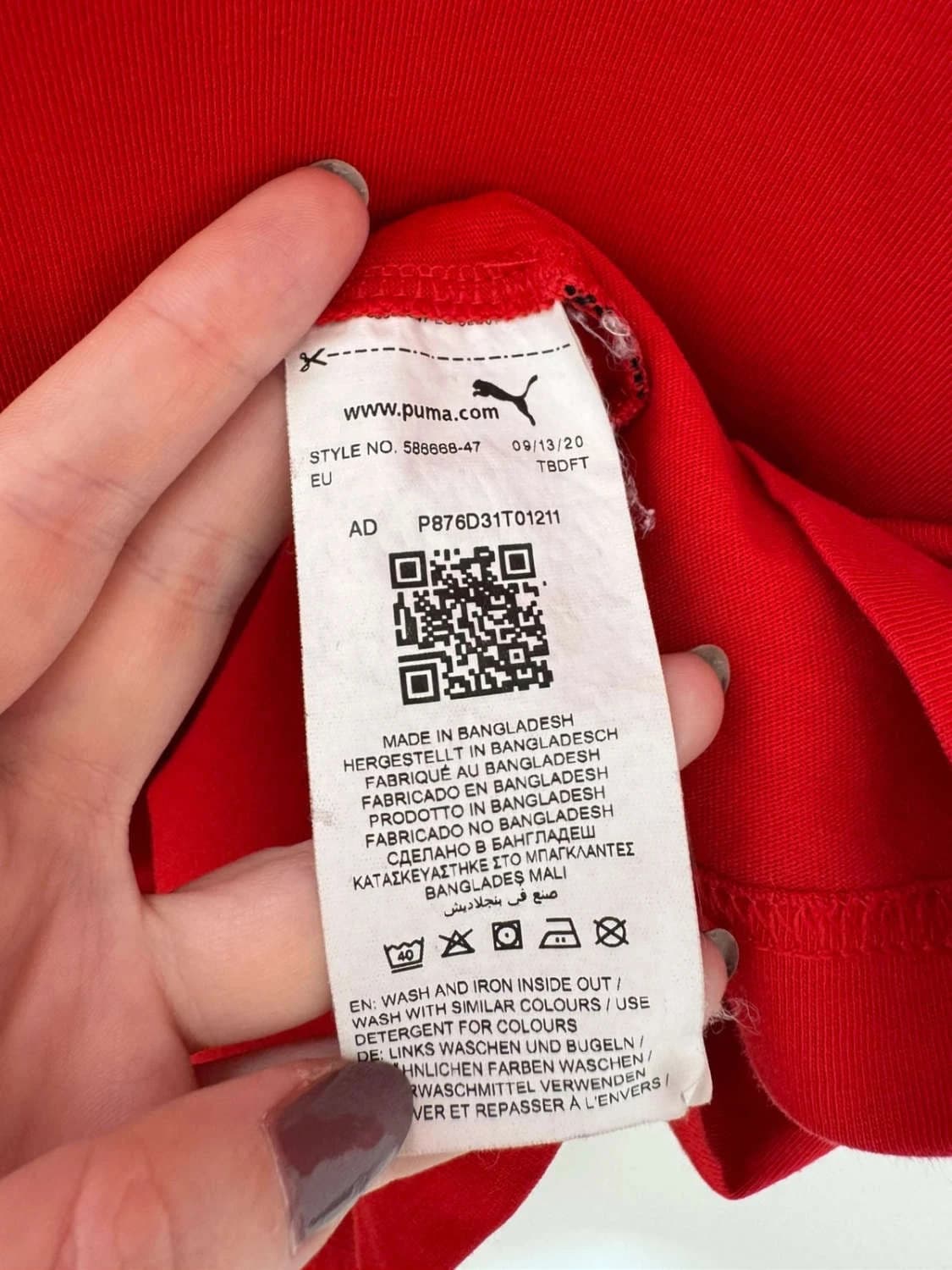 T-shirt coton Puma rouge logo taille L - FP2512181 - Photo 6/7