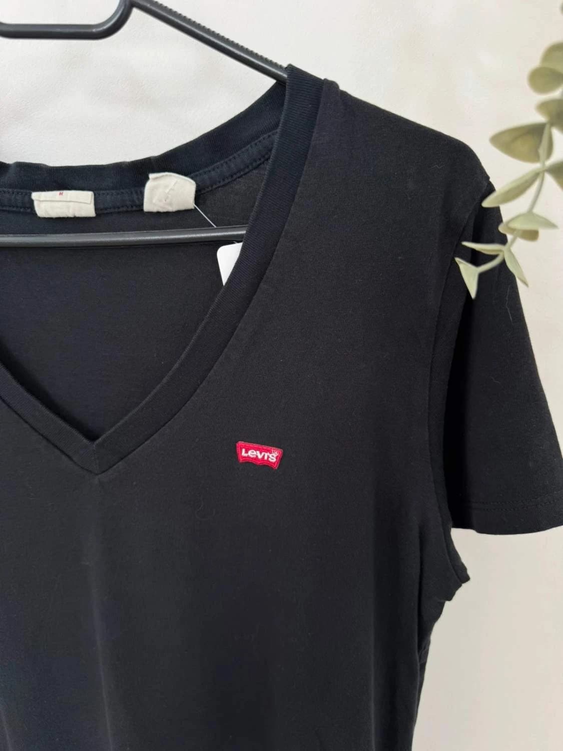 T-shirt col V Levi’s noir coton logo rouge taille M - FP2512129 - Photo 3/4