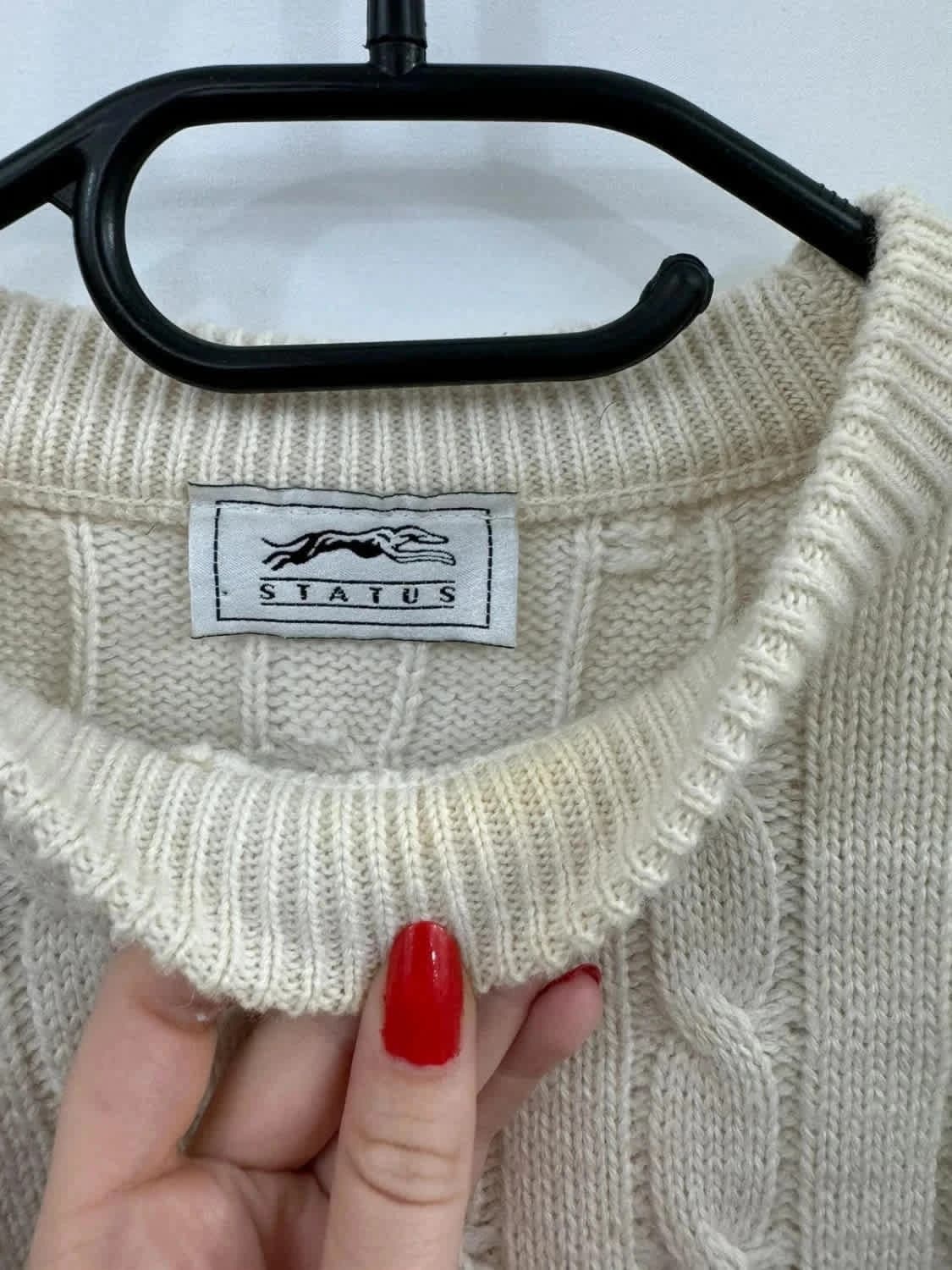 Pull blanc torsadé Status taille XL - Photo 5/5