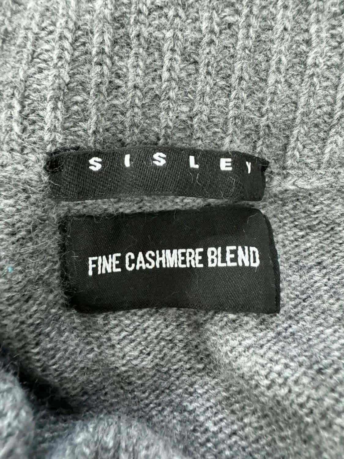 Pull gris chiné cachemire Sisley taille XS - Photo 3/7