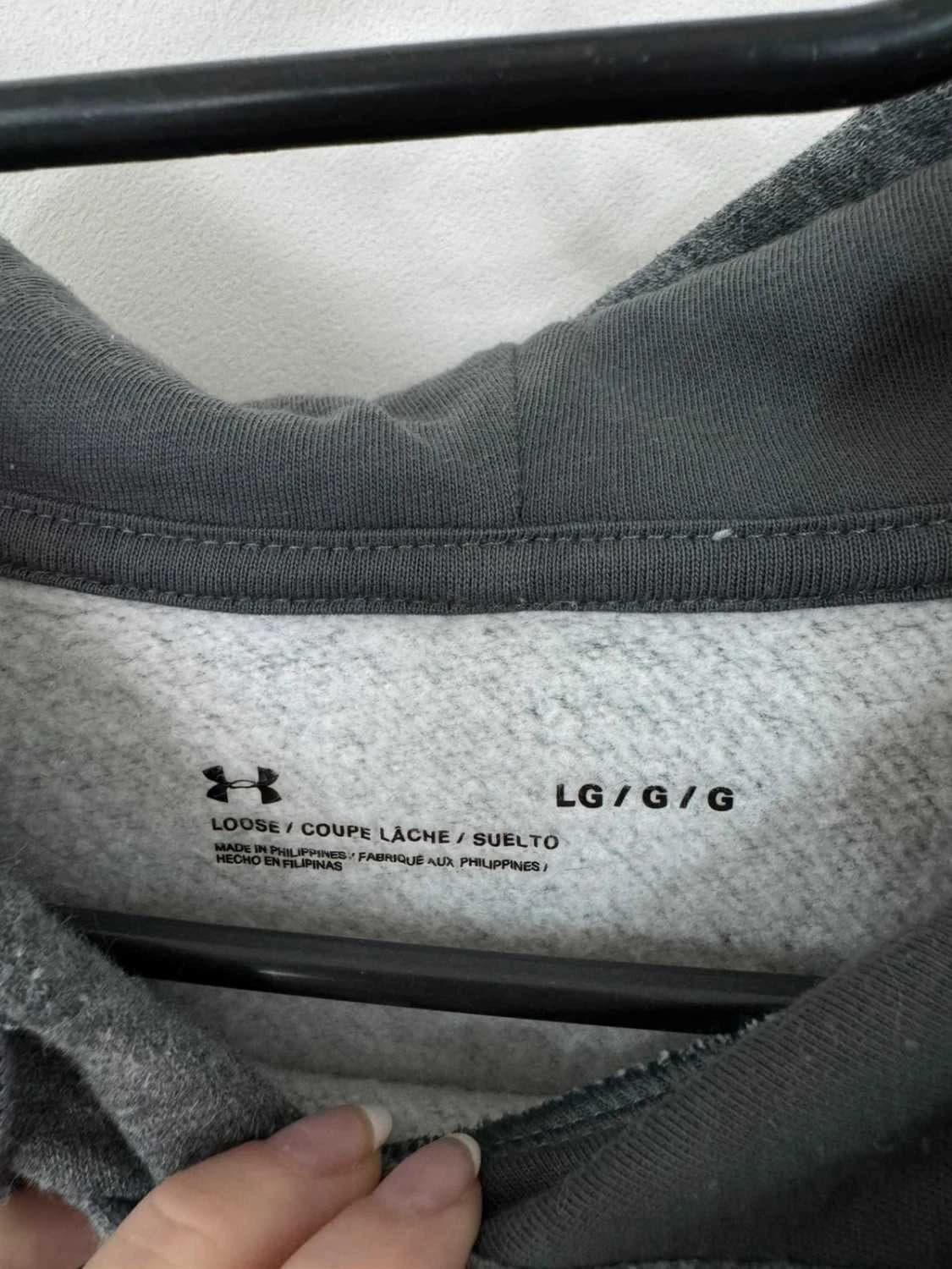Sweat à capuche hoodie molleton Under Armour gris chiné coupe loose taille L - DN260110 - Photo 9/11