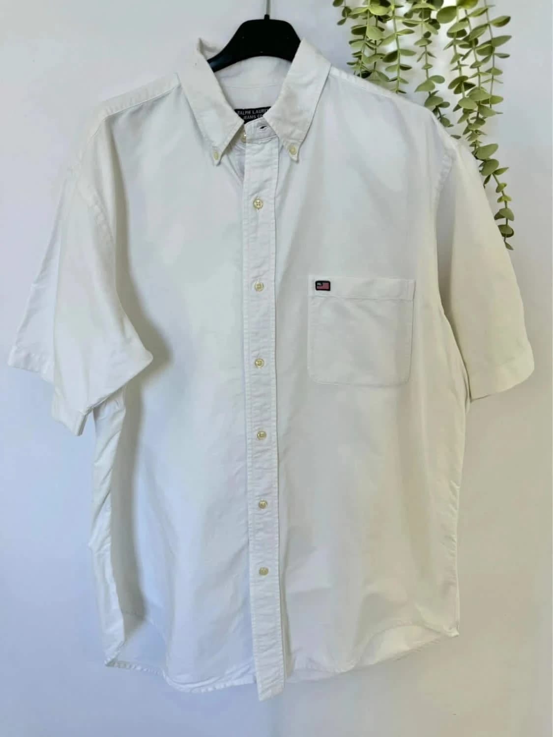 Chemise blanche manches courtes Ralph Lauren Jeans Co USA 100% coton taille M - Photo 2/9