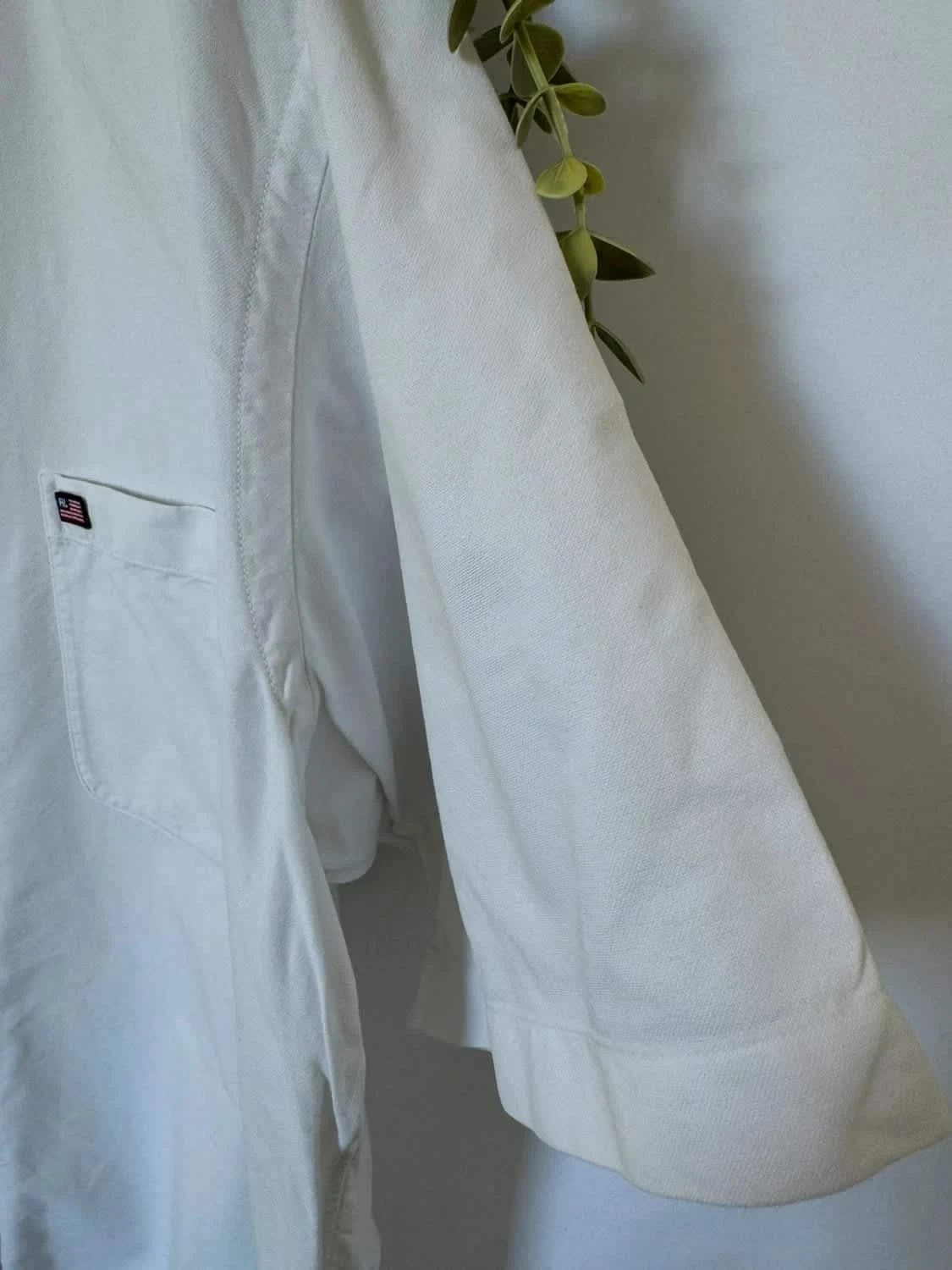 Chemise blanche manches courtes Ralph Lauren Jeans Co USA 100% coton taille M - Photo 3/9
