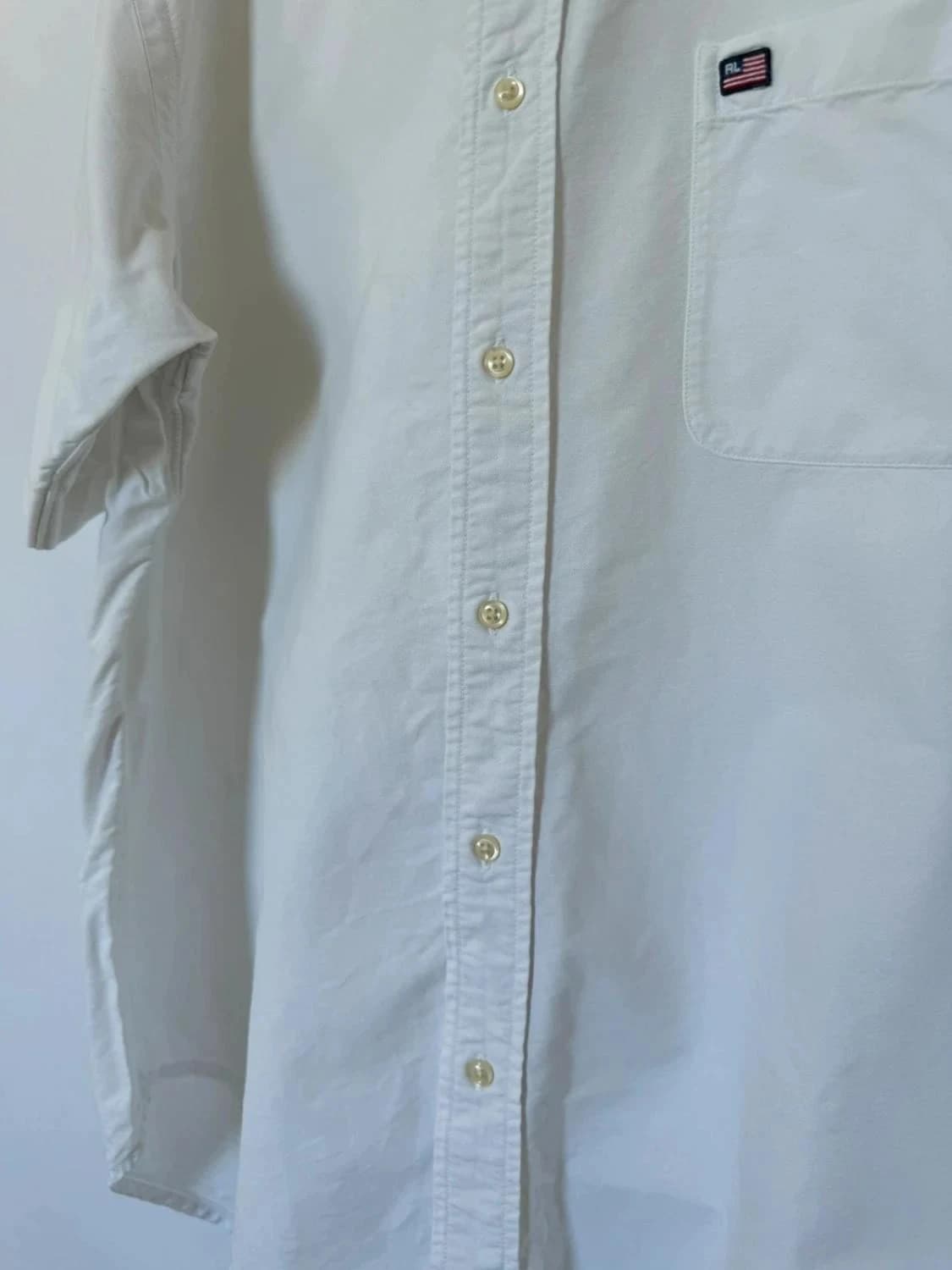 Chemise blanche manches courtes Ralph Lauren Jeans Co USA 100% coton taille M - Photo 6/9