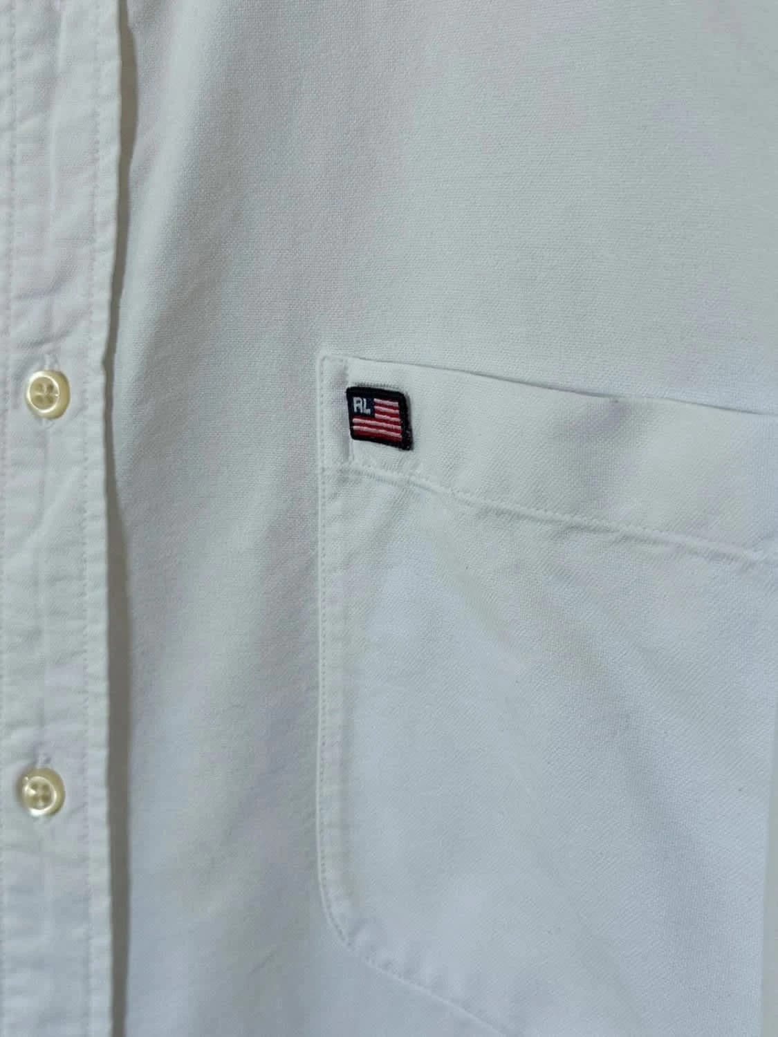 Chemise blanche manches courtes Ralph Lauren Jeans Co USA 100% coton taille M - Photo 4/9