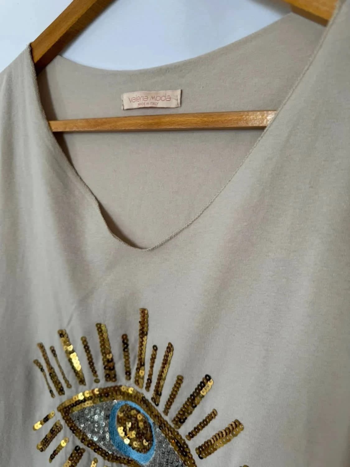 Tee-shirt manches longues crème oeil en sequins - Photo 4/8