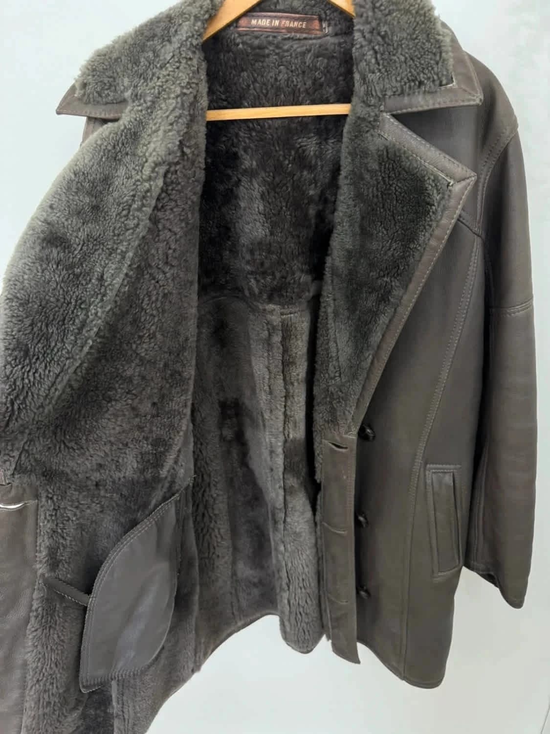 Manteau shearling véritable peau lainée Jacques Jekel Made in France taille XL - Photo 3/9