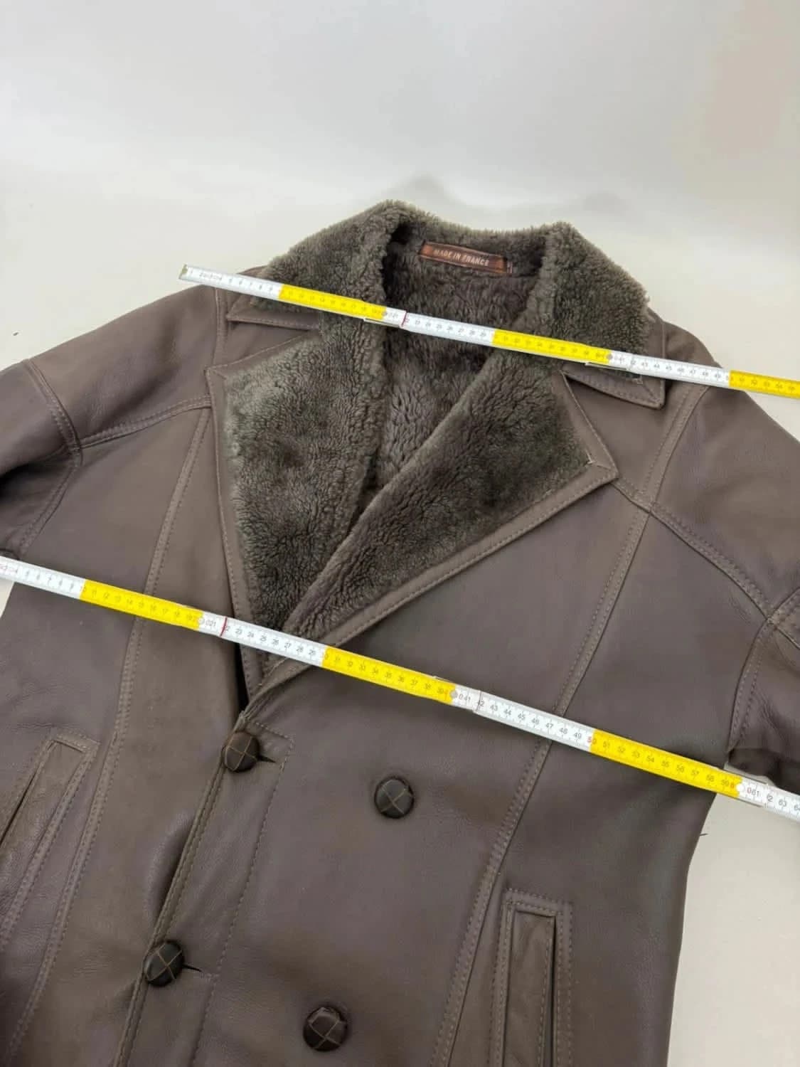 Manteau shearling véritable peau lainée Jacques Jekel Made in France taille XL - Photo 8/9