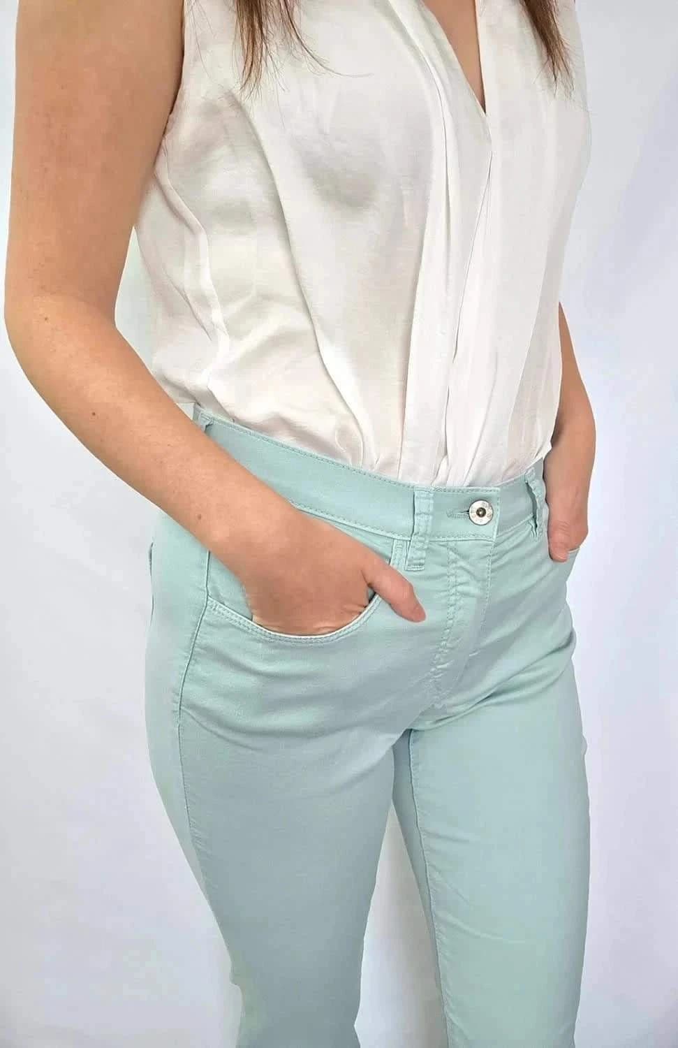 Pantalon stretch vert menthe femme Bruno Saint Hilaire taille 40 - Photo 2/9