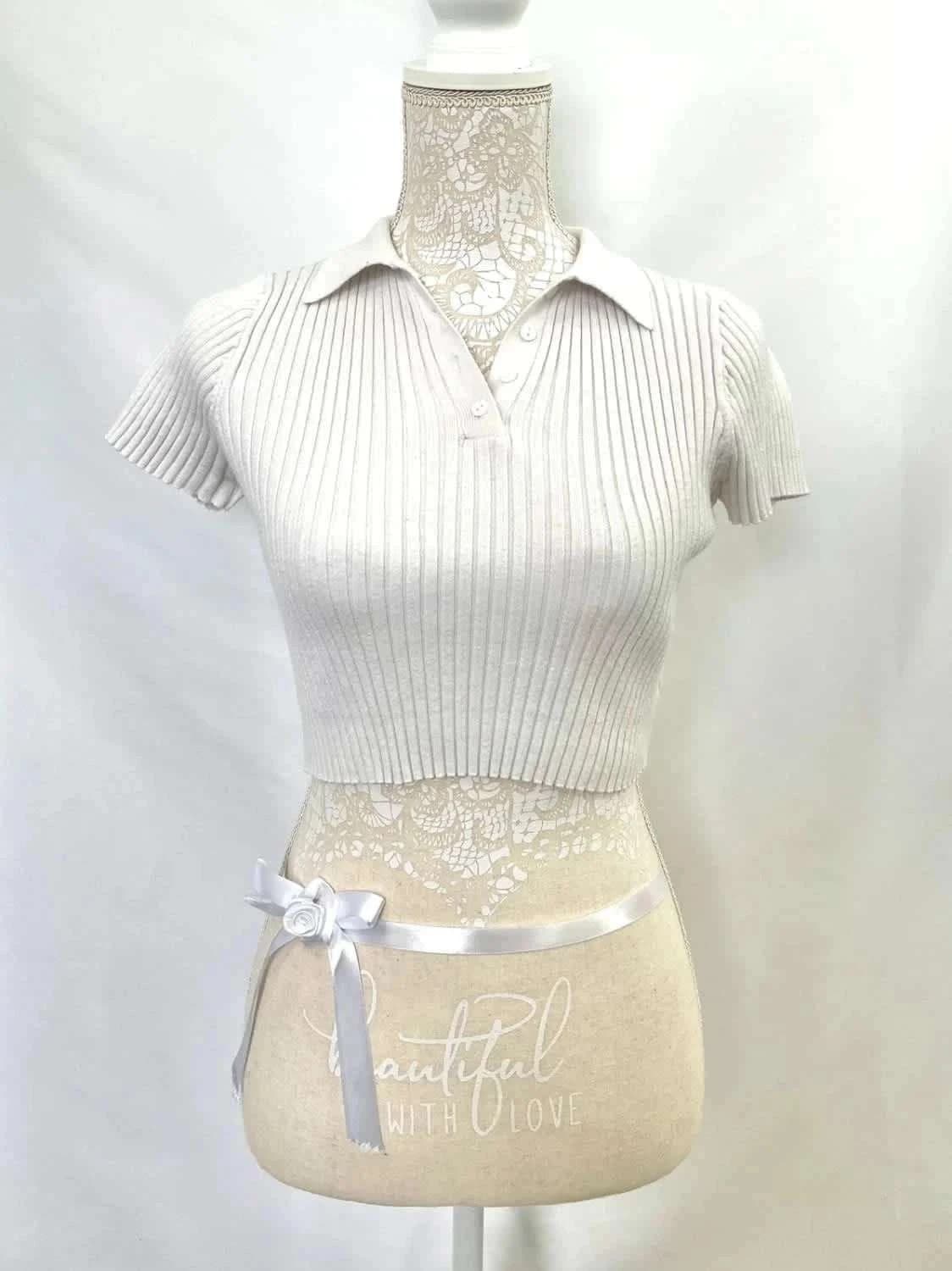 Tee-shirt court blanc Shein taille L - Photo 2/4