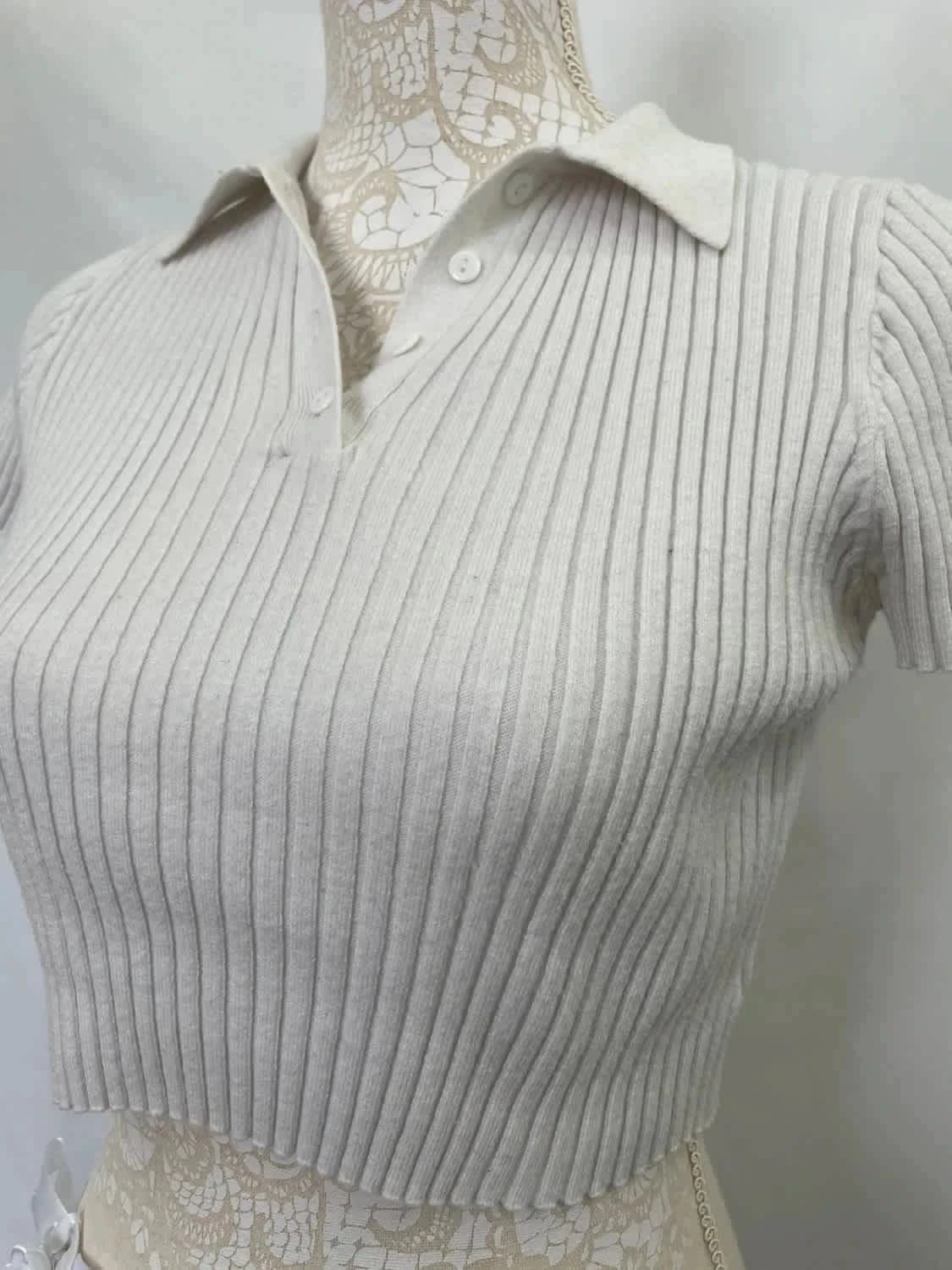 Tee-shirt court blanc Shein taille L - Photo 3/4