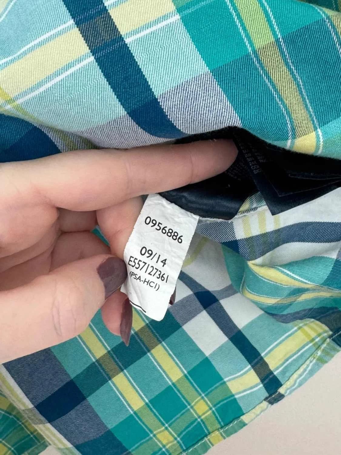 Chemise carreaux coton Tommy Hilfiger Denim vert bleu taille S - FP260142 - Photo 5/9