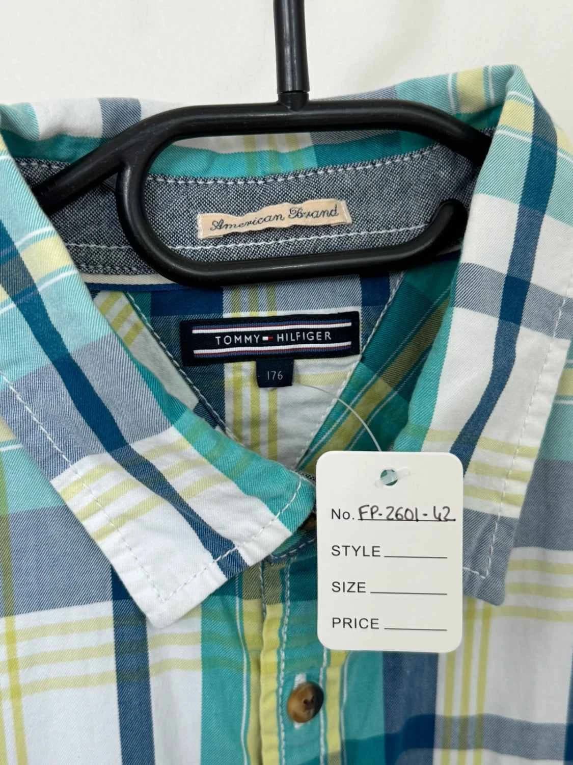 Chemise carreaux coton Tommy Hilfiger Denim vert bleu taille S - FP260142 - Photo 7/9
