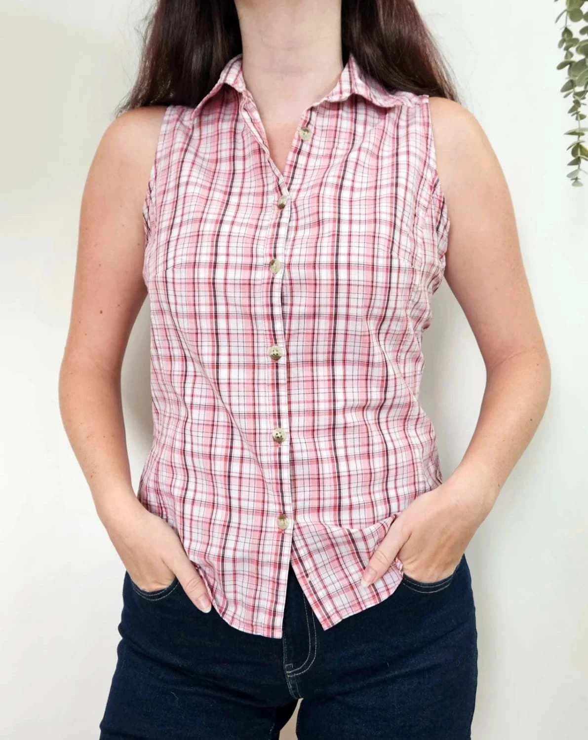 Chemisier sans manches Columbia Vichy rose/rouge taille XS - Photo 1/7