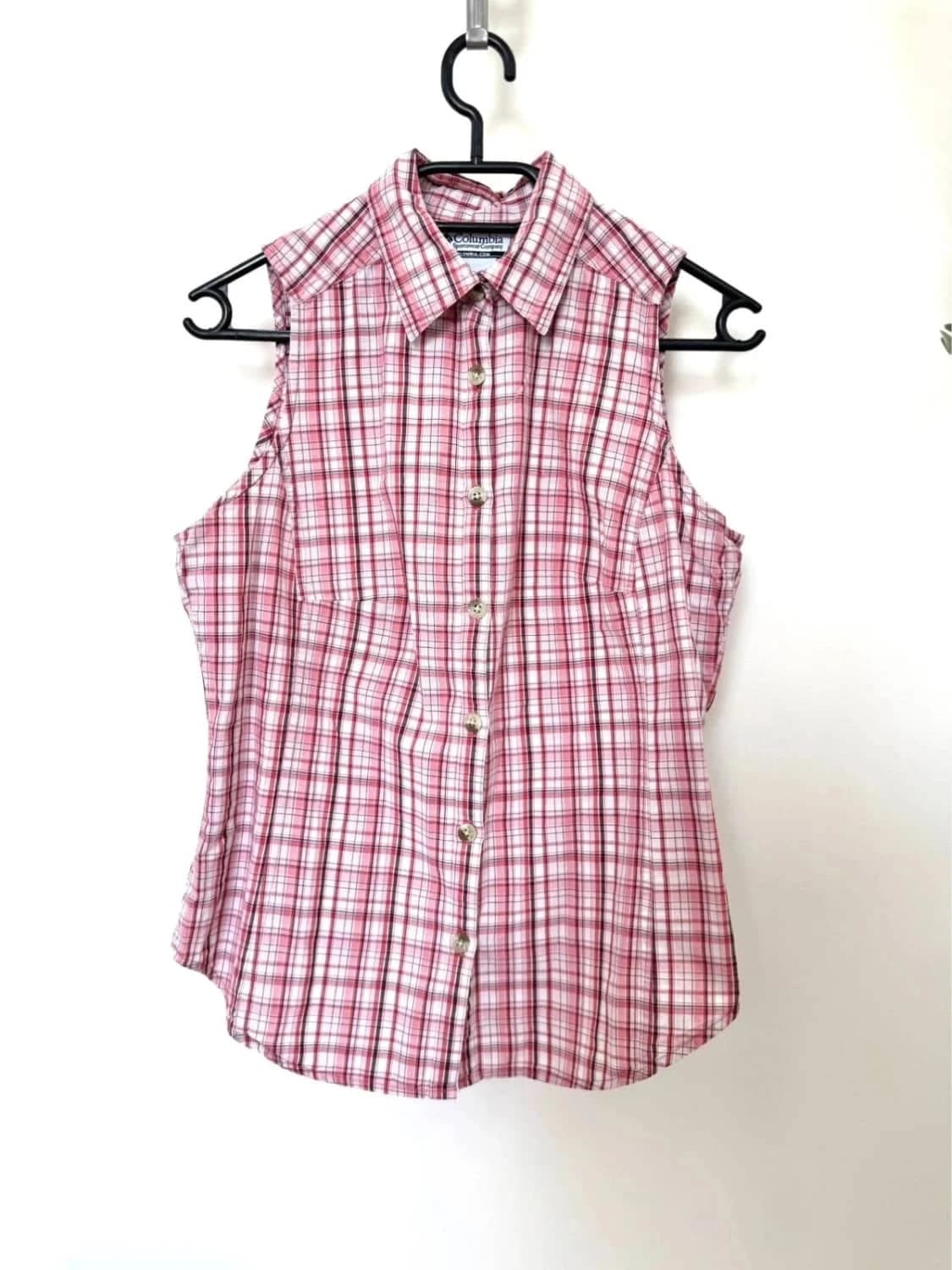 Chemisier sans manches Columbia Vichy rose/rouge taille XS - Photo 2/7